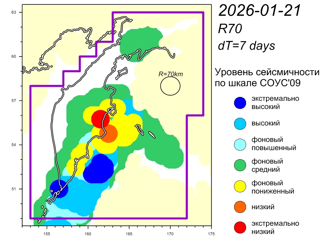 Cейсмическая обстановка в Камчатском крае по состоянию на 23 января 2026 г.