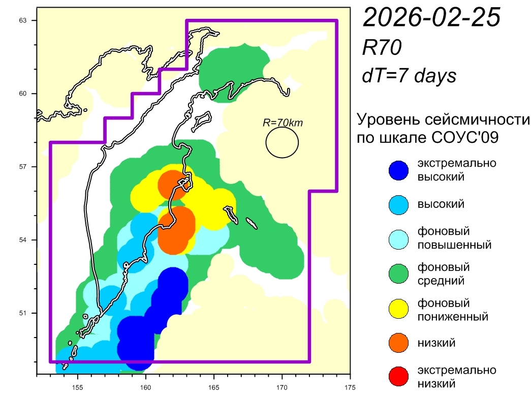 Cейсмическая обстановка в Камчатском крае по состоянию на 27 февраля 2026 г.