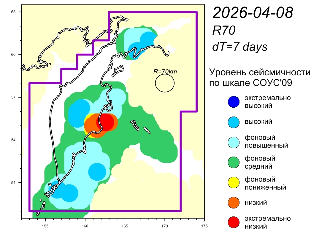 Cейсмическая обстановка в Камчатском крае по состоянию на 10 апреля 2026 г.